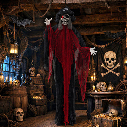 9.4 Ft Animated Hanging Undead Pirate Halloween Decoration