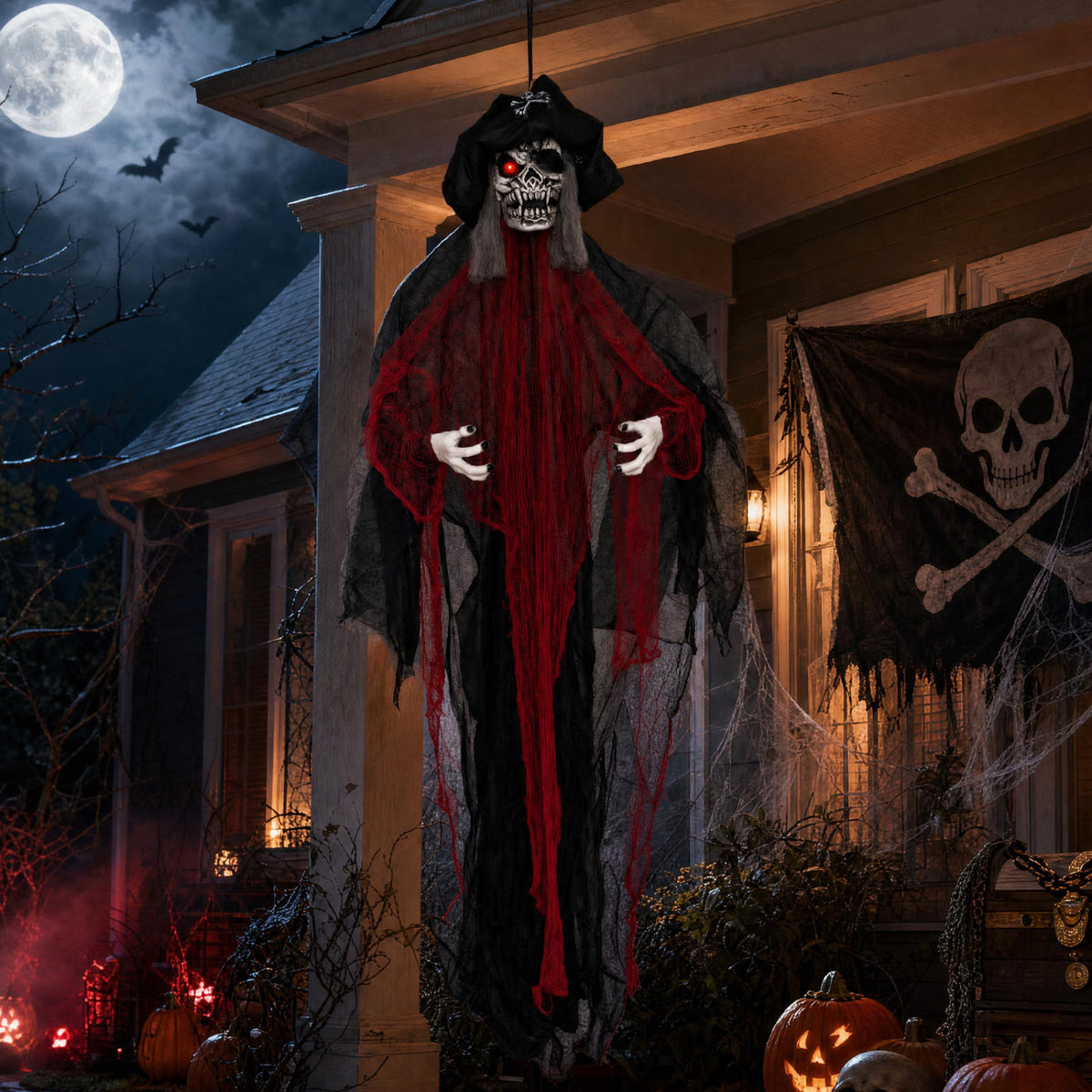 9.4 Ft Animated Hanging Undead Pirate Halloween Decoration