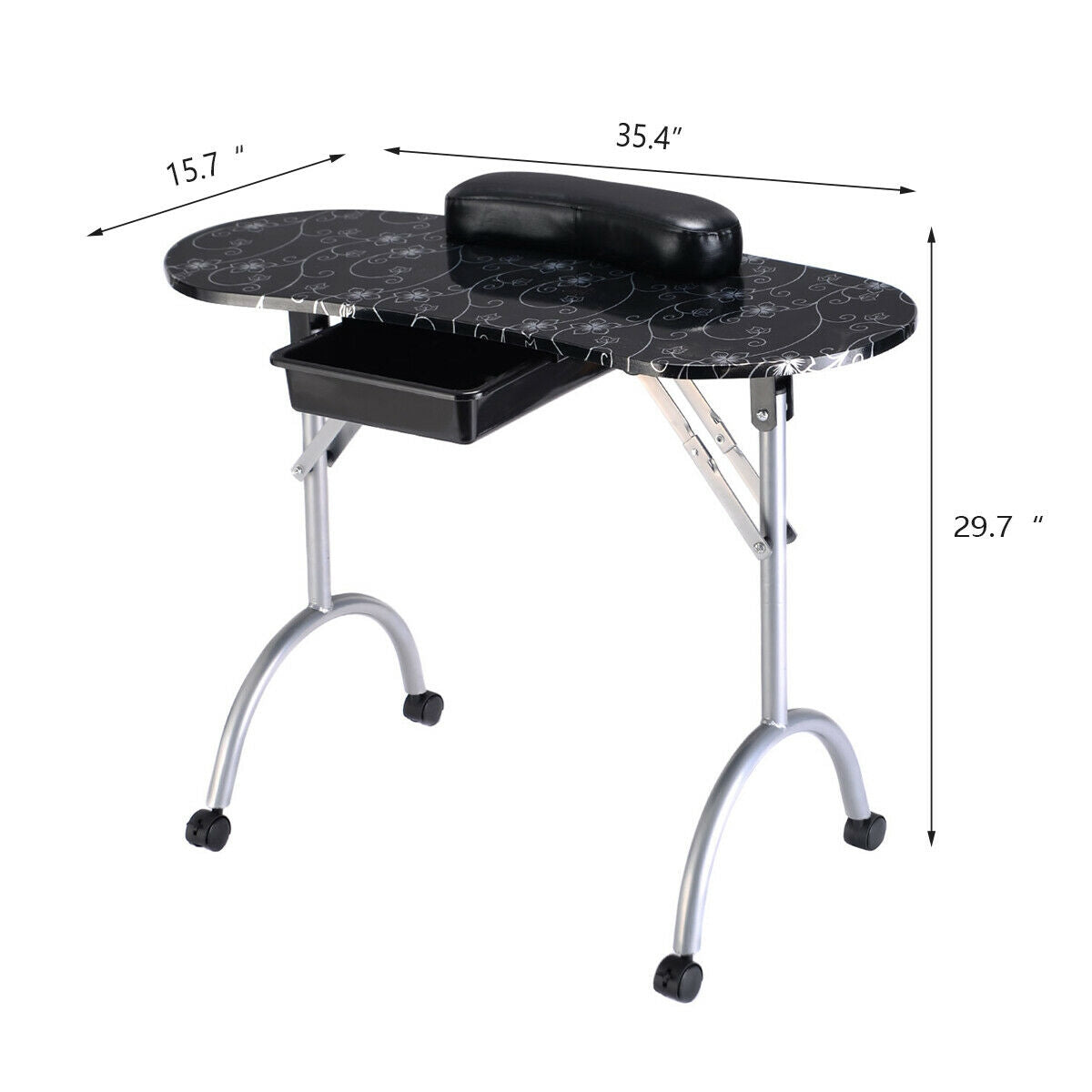 Manicure Nail Table Portable Station Desk Spa Beauty Salon Equipment 2 Color, Black Nail Care at Gallery Canada