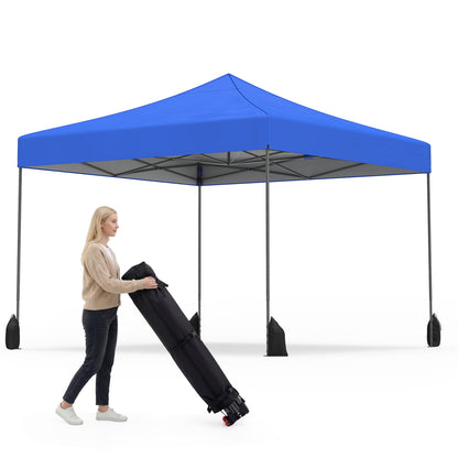 9.5 x 9.5 Feet Pop Up Canopy Tent, Adjustable Height, Blue Canopies at Gallery Canada