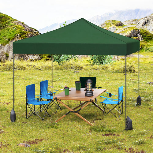 9.5 x 9.5 Feet Pop Up Canopy Tent, Adjustable Height, Green