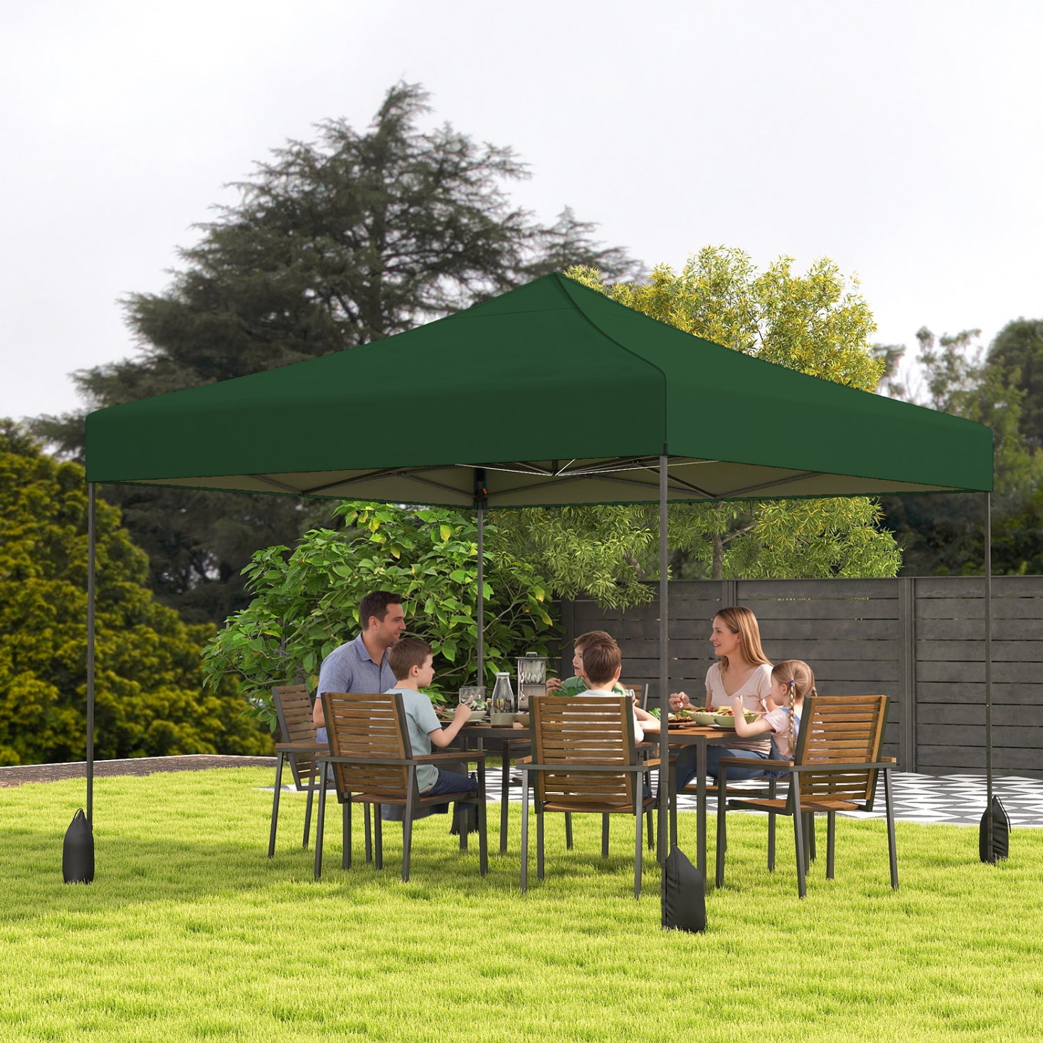 9.5 x 9.5 Feet Pop Up Canopy Tent, Adjustable Height, Green Canopies at Gallery Canada
