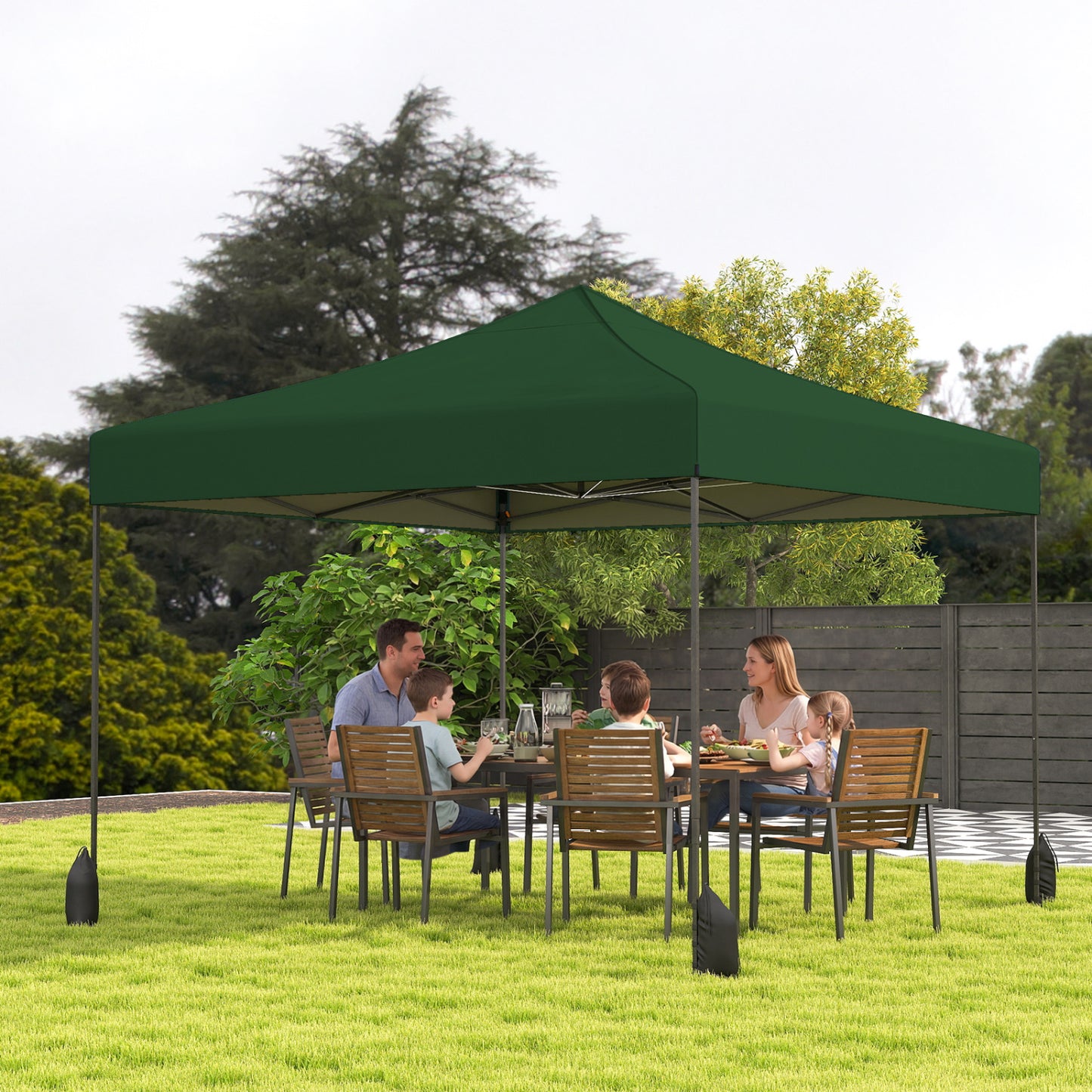 9.5 x 9.5 Feet Pop Up Canopy Tent, Adjustable Height, Green Canopies at Gallery Canada