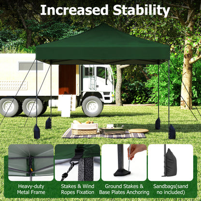 9.5 x 9.5 Feet Pop Up Canopy Tent, Adjustable Height, Green Canopies at Gallery Canada