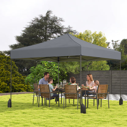 9.5 x 9.5 Feet Pop Up Canopy Tent, Adjustable Height, Gray Canopies at Gallery Canada