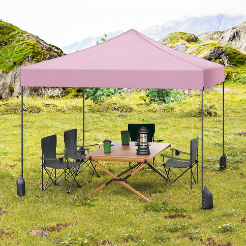 9.5 x 9.5 Feet Pop Up Canopy Tent, Adjustable Height, Pink