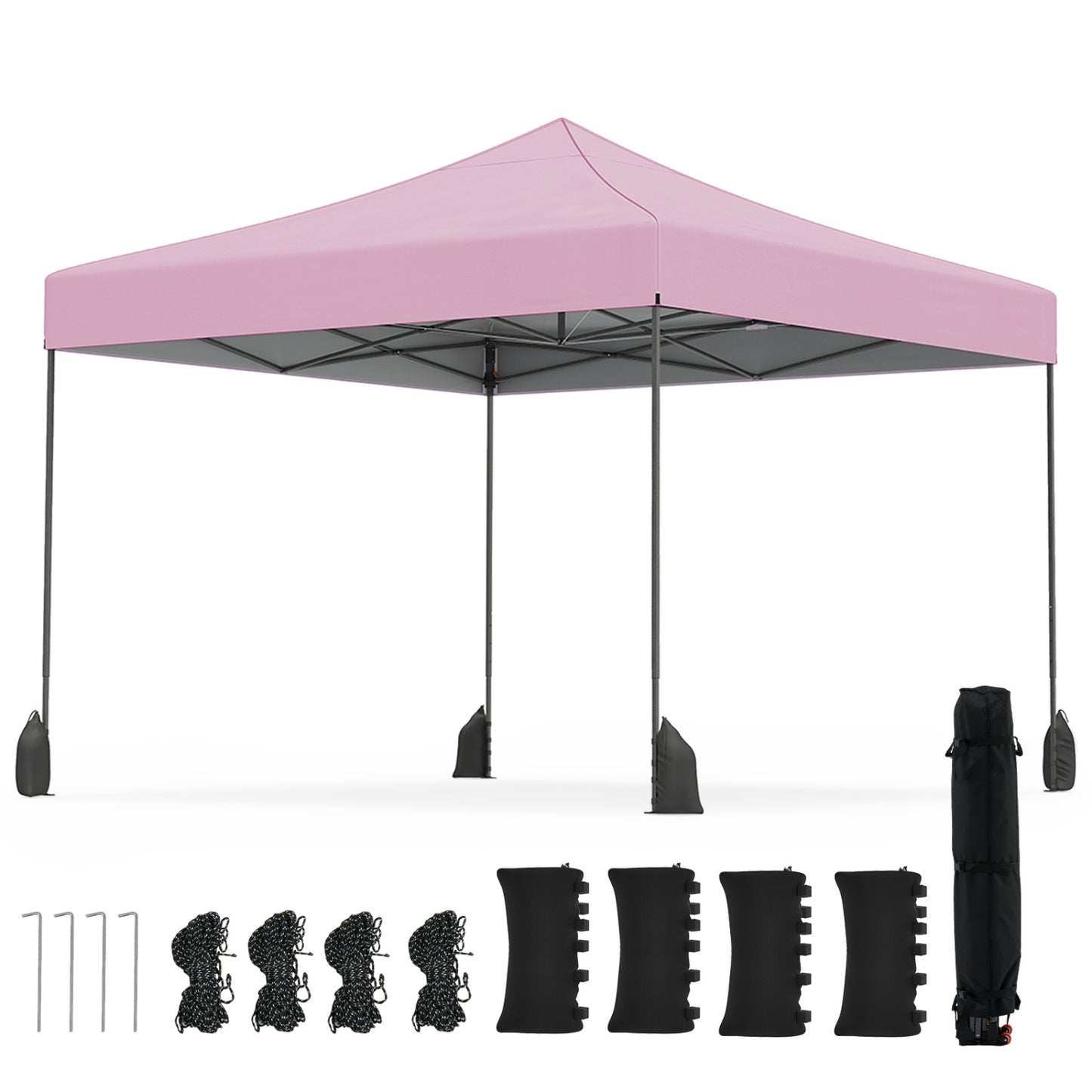 9.5 x 9.5 Feet Pop Up Canopy Tent, Adjustable Height, Pink Canopies at Gallery Canada