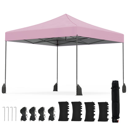 9.5 x 9.5 Feet Pop Up Canopy Tent, Adjustable Height, Pink Canopies at Gallery Canada