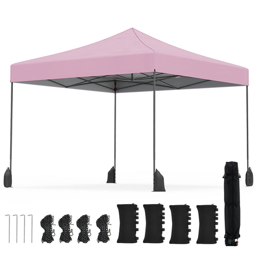 9.5 x 9.5 Feet Pop Up Canopy Tent, Adjustable Height, Pink