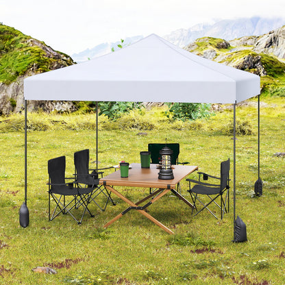 9.5 x 9.5 Feet Pop Up Canopy Tent, Adjustable Height, White Canopies at Gallery Canada