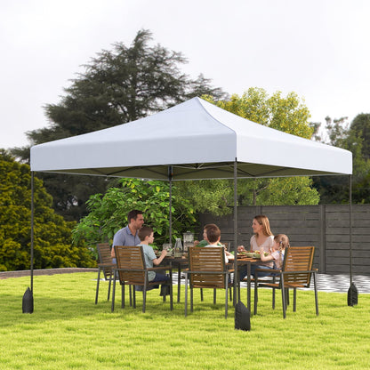9.5 x 9.5 Feet Pop Up Canopy Tent, Adjustable Height, White Canopies at Gallery Canada