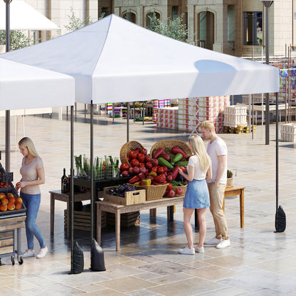 9.5 x 9.5 Feet Pop Up Canopy Tent, Adjustable Height, White Canopies at Gallery Canada