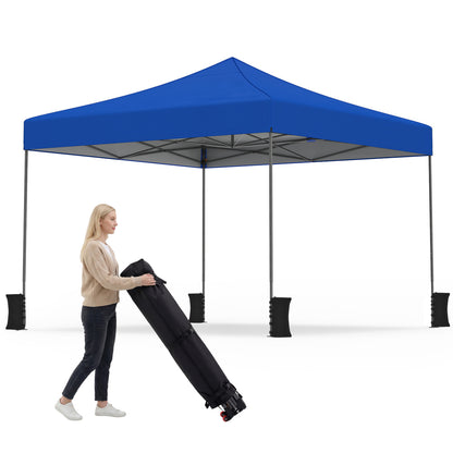 9.5 x 9.5 Feet Pop Up Canopy Tent, Adjustable Height, Blue Canopies at Gallery Canada