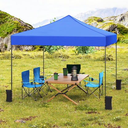 9.5 x 9.5 Feet Pop Up Canopy Tent, Adjustable Height, Blue Canopies at Gallery Canada