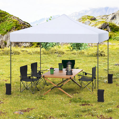 9.5 x 9.5 Feet Pop Up Canopy Tent, Adjustable Height, White