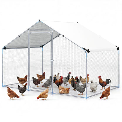 9.8 x 6.7 Feet Large Metal Chicken Coop with Waterproof Cover Chicken Coops at Gallery Canada