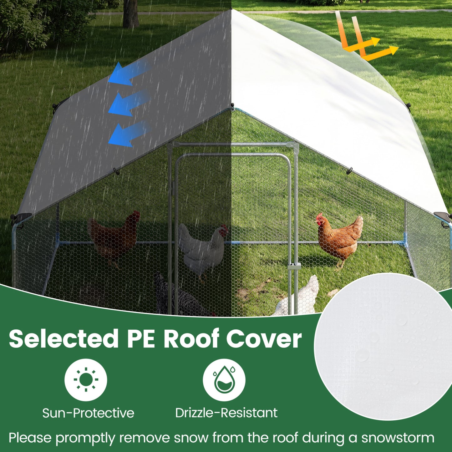 9.8 x 6.7 Feet Large Metal Chicken Coop with Waterproof Cover Chicken Coops at Gallery Canada