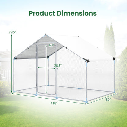 9.8 x 6.7 Feet Large Metal Chicken Coop with Waterproof Cover Chicken Coops at Gallery Canada