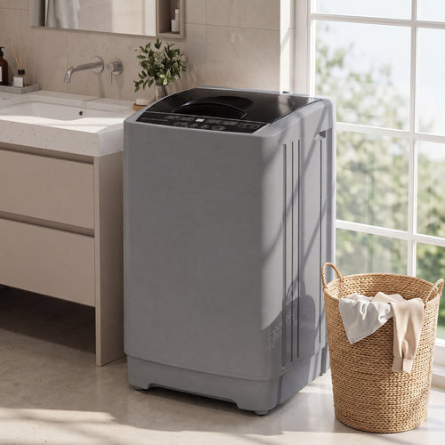 9.93 Lbs Full Automatic Washing Machine, 8 Programs, Gray