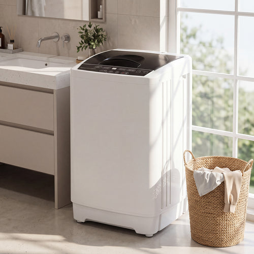 9.93 Lbs Full Automatic Washing Machine, 8 Programs, White
