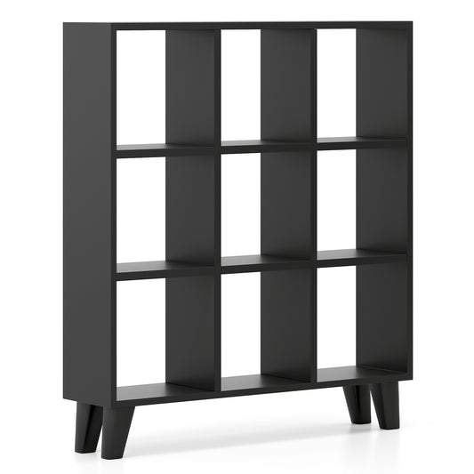 9-Cube Bookcase, 6 Removable Shelves, Black Bookcases Black at Gallery Canada