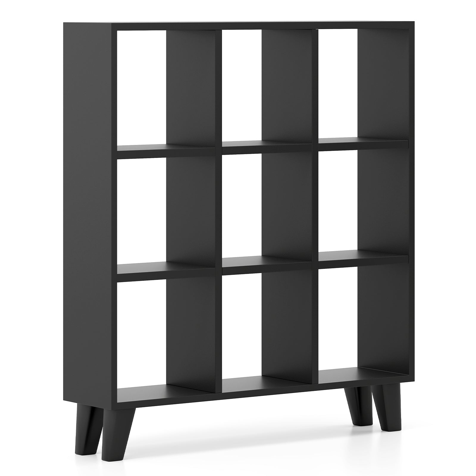 9-Cube Bookcase, 6 Removable Shelves, Black Bookcases at Gallery Canada