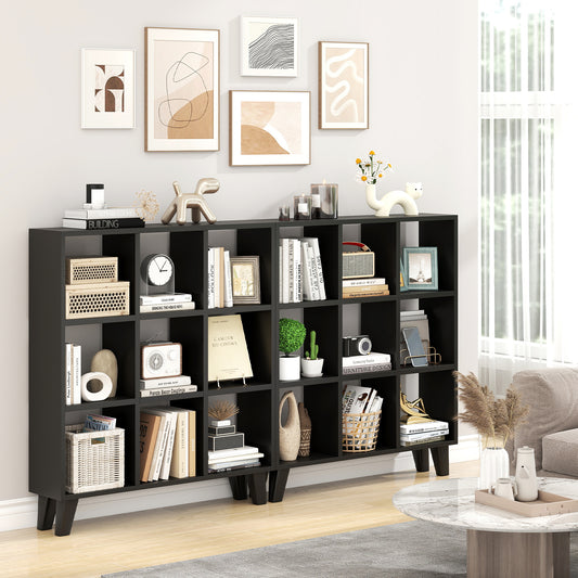 9-Cube Bookcase, 6 Removable Shelves, Black Bookcases Black at Gallery Canada