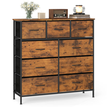 9-Drawer Fabric Dresser, Wooden Top, Rustic Brown Dressers & Chests at Gallery Canada