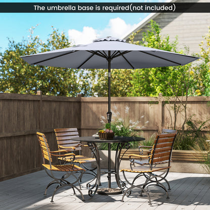 9 FT Outdoor Patio Table Umbrella, Push Button Tilt Crank Lift, Gray Outdoor Umbrellas at Gallery Canada