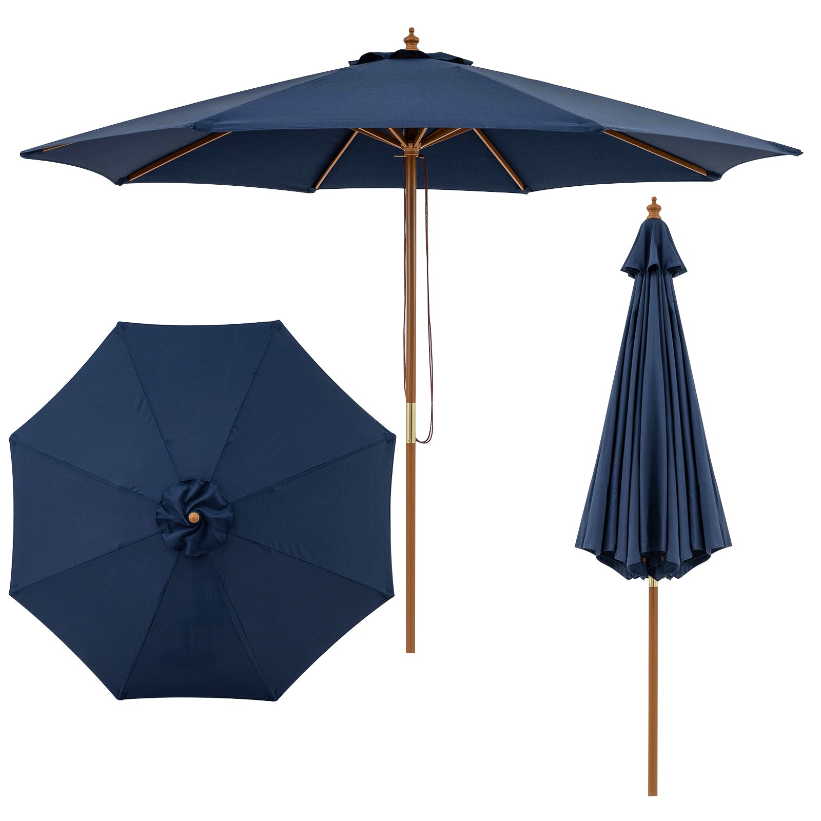 9 FT Patio Umbrella, Outdoor Table Umbrella, Navy Outdoor Umbrellas at Gallery Canada