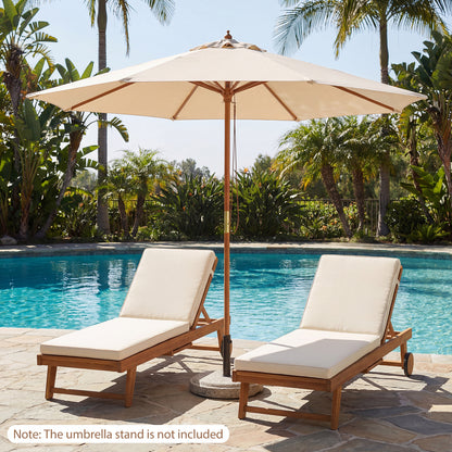 9 FT Patio Umbrella With 8 Sturdy Bamboo Ribs, Beige Outdoor Umbrellas at Gallery Canada