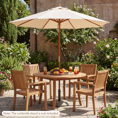 9 FT Patio Umbrella With 8 Sturdy Bamboo Ribs, Beige Outdoor Umbrellas at Gallery Canada