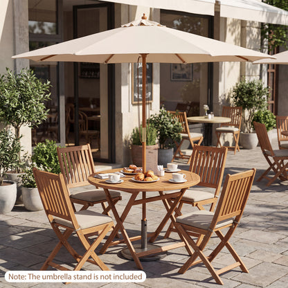 9 FT Patio Umbrella With 8 Sturdy Bamboo Ribs, Beige Outdoor Umbrellas at Gallery Canada