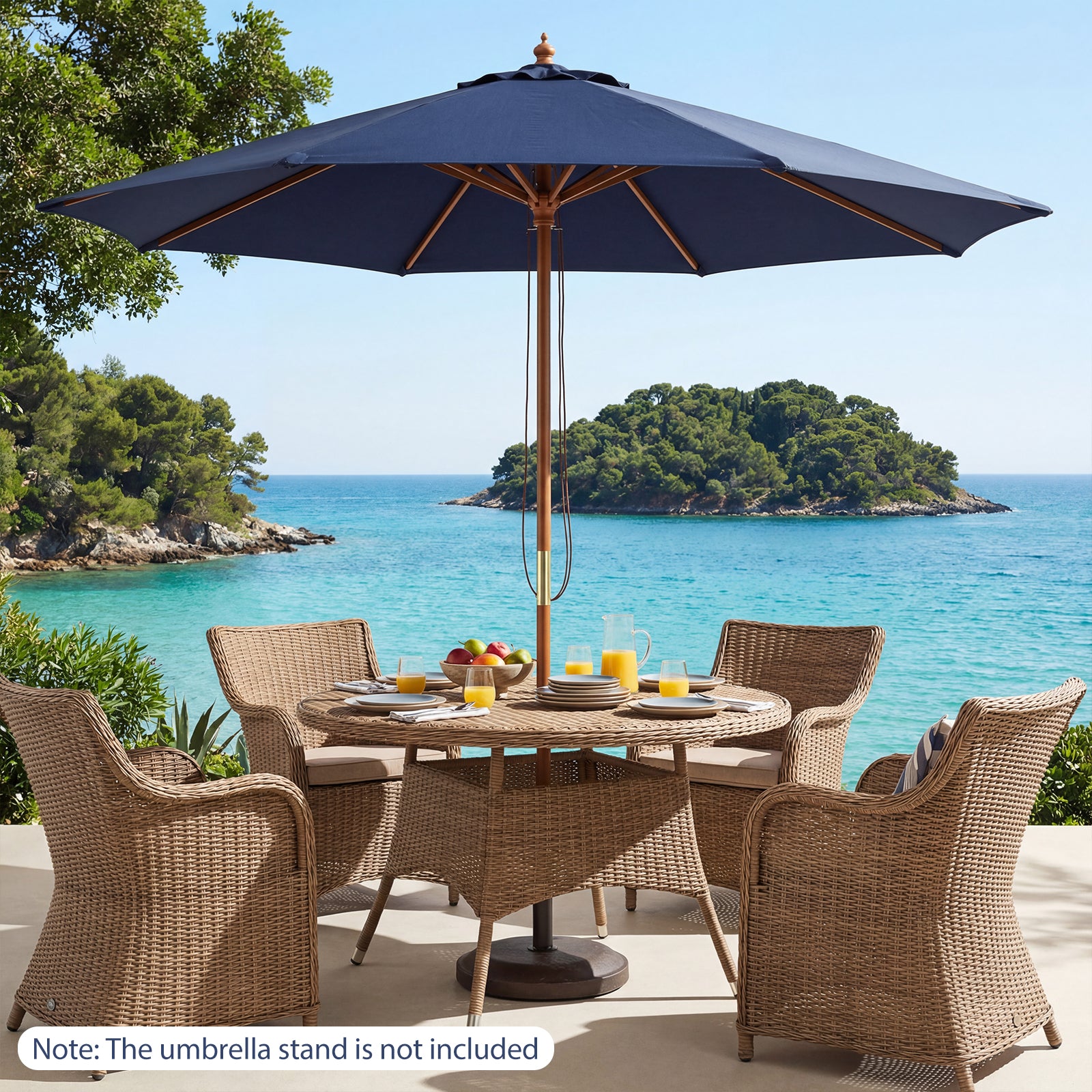 9 FT Patio Umbrella, Outdoor Table Umbrella, Navy Outdoor Umbrellas at Gallery Canada