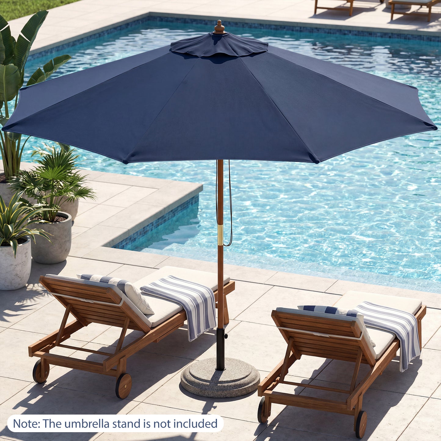 9 FT Patio Umbrella, Outdoor Table Umbrella, Navy Outdoor Umbrellas at Gallery Canada