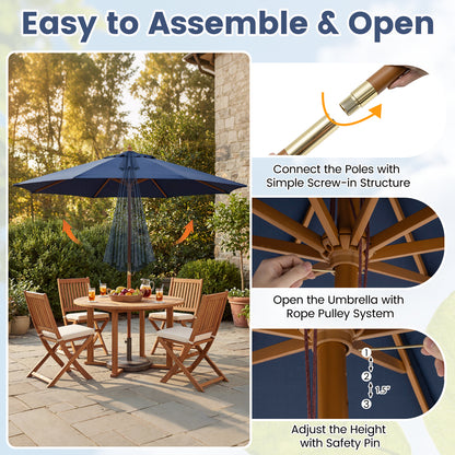 9 FT Patio Umbrella, Outdoor Table Umbrella, Navy Outdoor Umbrellas at Gallery Canada