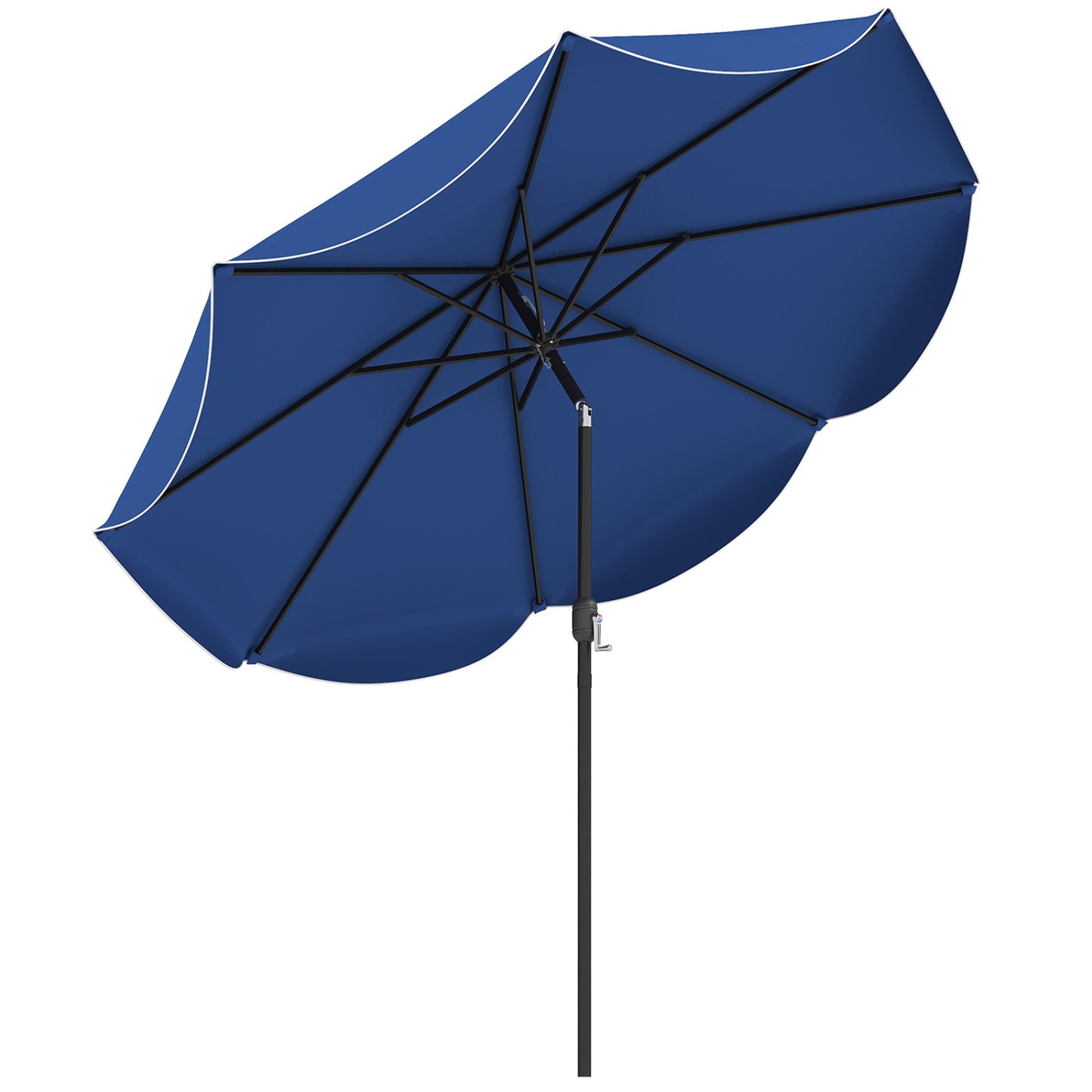 9 FT Patio Umbrella, Crank Handle, Push Button Tilt, Navy Outdoor Umbrellas Navy at Gallery Canada