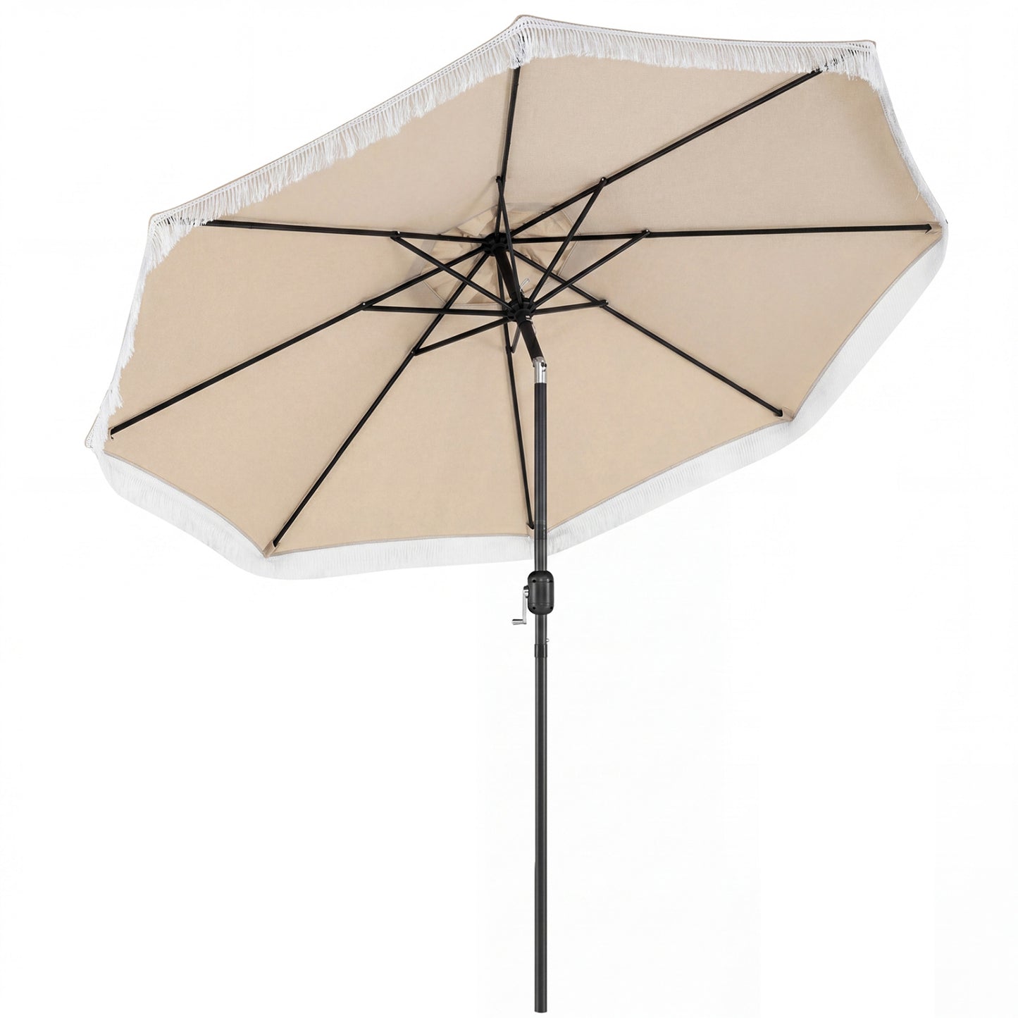 9 FT Patio Umbrella, Sun-Protective Canopy, Beige Outdoor Umbrellas at Gallery Canada