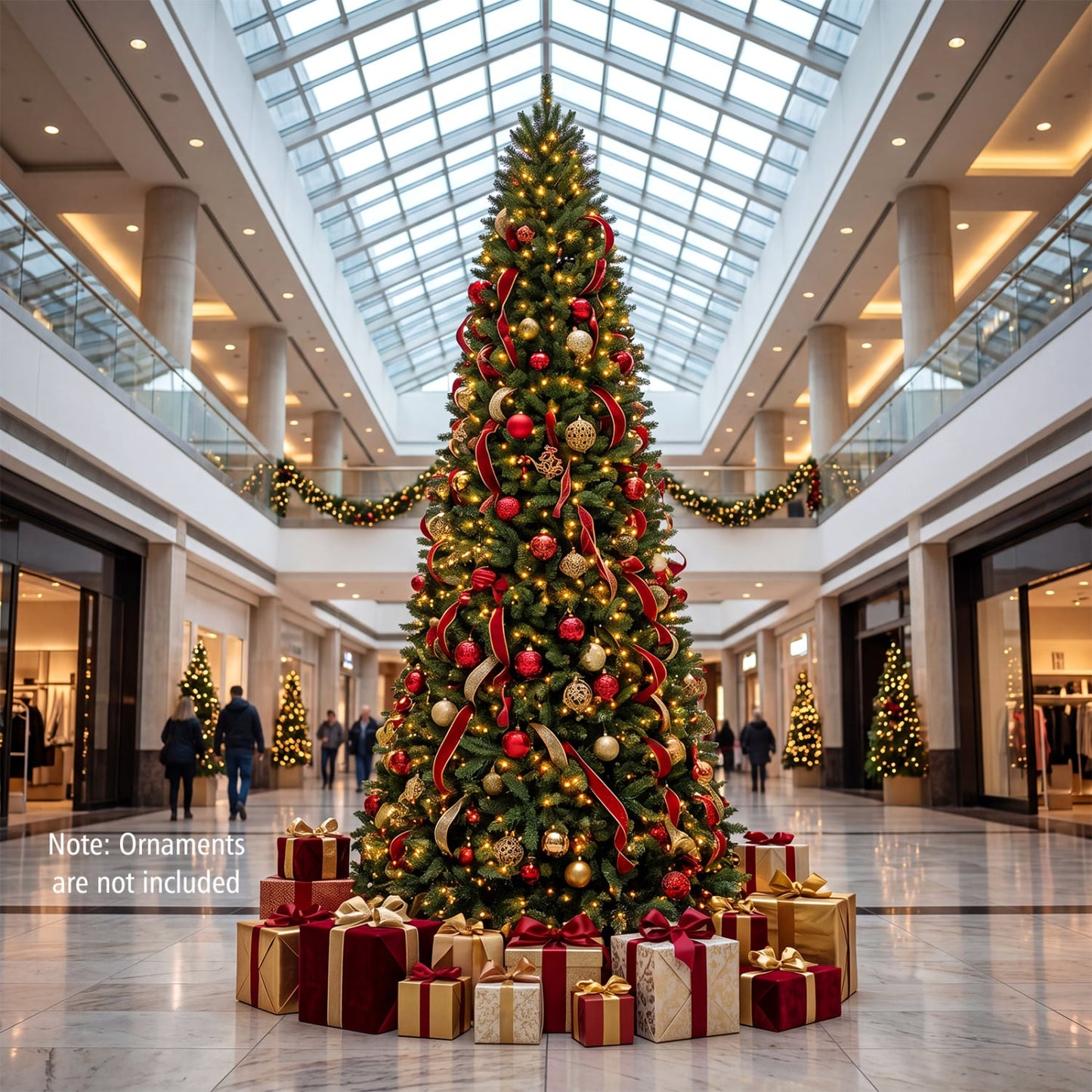 9 FT Pencil Alpine Tree, 1345 Tips, 550 LED Lights