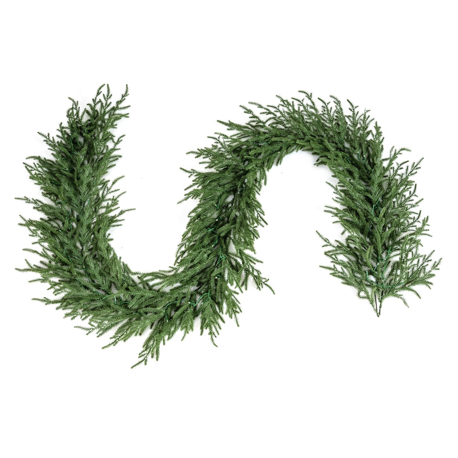 9 FT Pre-lit Artificial Cypress Christmas Garland with 50 Warm White LED Lights and 130 Branch Tips Christmas Decor & Accessories at Gallery Canada