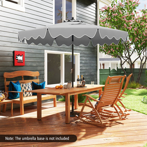 9 Feet Patio Umbrella, Crank Handle, Push Button Tilt, Gray