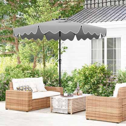 9 Feet Patio Umbrella, Crank Handle, Push Button Tilt, Gray Outdoor Umbrellas at Gallery Canada