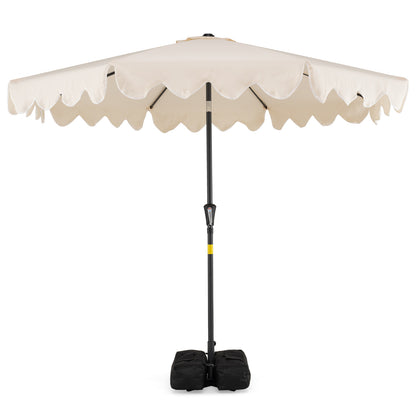 9 Feet Patio Umbrella, Weighted Base, Sandbags, Beige Outdoor Umbrellas at Gallery Canada