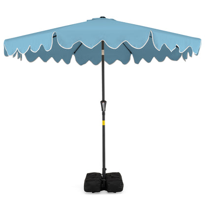 9 Feet Patio Umbrella, Weighted Base With Sandbags, Turquoise Outdoor Umbrellas Turquoise at Gallery Canada