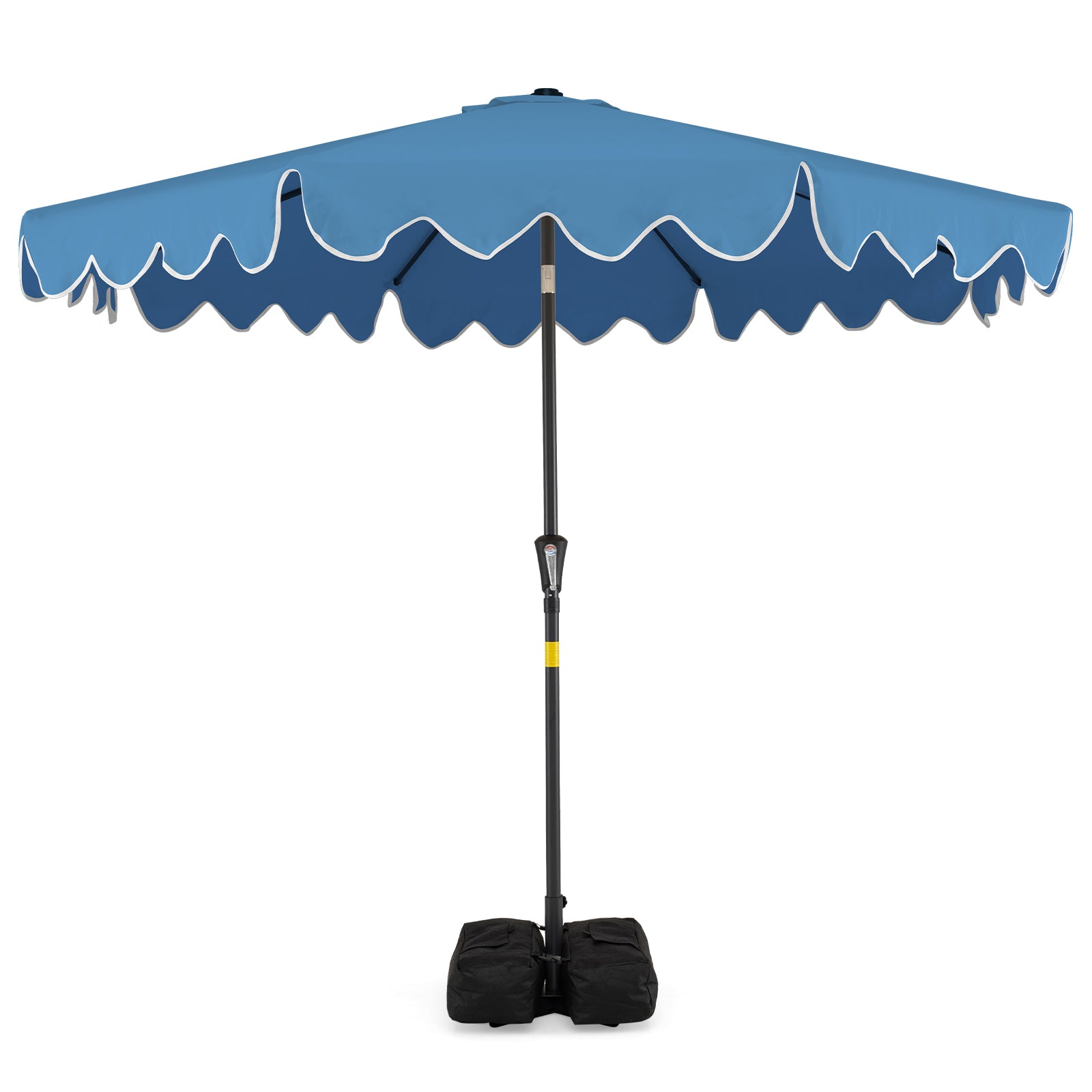 9 Feet Patio Umbrella, Weighted Base, Sandbags, Blue Outdoor Umbrellas at Gallery Canada
