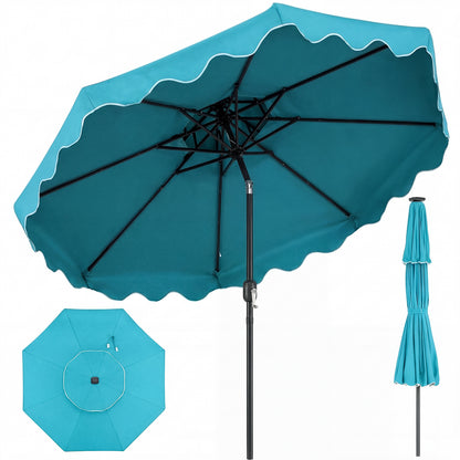 9 Feet Patio Umbrella, Push Button Tilt And Crank, Turquoise Outdoor Umbrellas at Gallery Canada