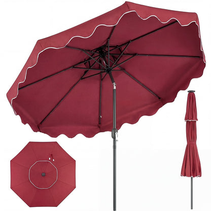 9 Feet Patio Umbrella, Push Button Tilt, Crank, Wine Outdoor Umbrellas Wine at Gallery Canada