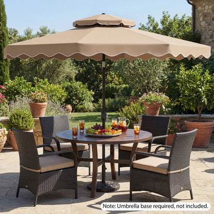 9 Feet Patio Umbrella, Push Button Tilt, Crank, Coffee Outdoor Umbrellas at Gallery Canada