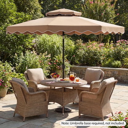 9 Feet Patio Umbrella, Push Button Tilt, Crank, Coffee Outdoor Umbrellas at Gallery Canada