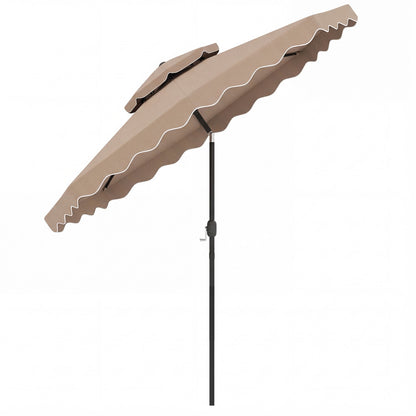 9 Feet Patio Umbrella, Push Button Tilt, Crank, Coffee Outdoor Umbrellas at Gallery Canada